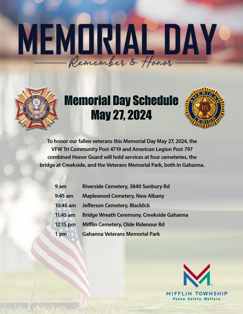 2024 Memorial Day Remembrance Schedule