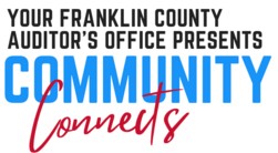 logo with the words franklin county auditor's office presents community connects